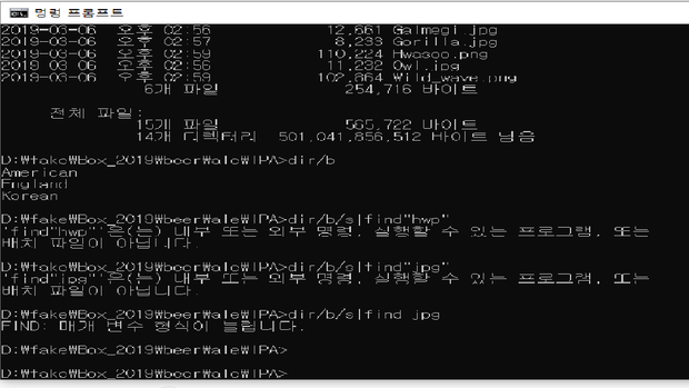 Cmd에서 Dir/b/s|find : 지식iN