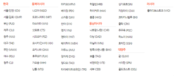 제주항공 취항 노선 : 지식iN