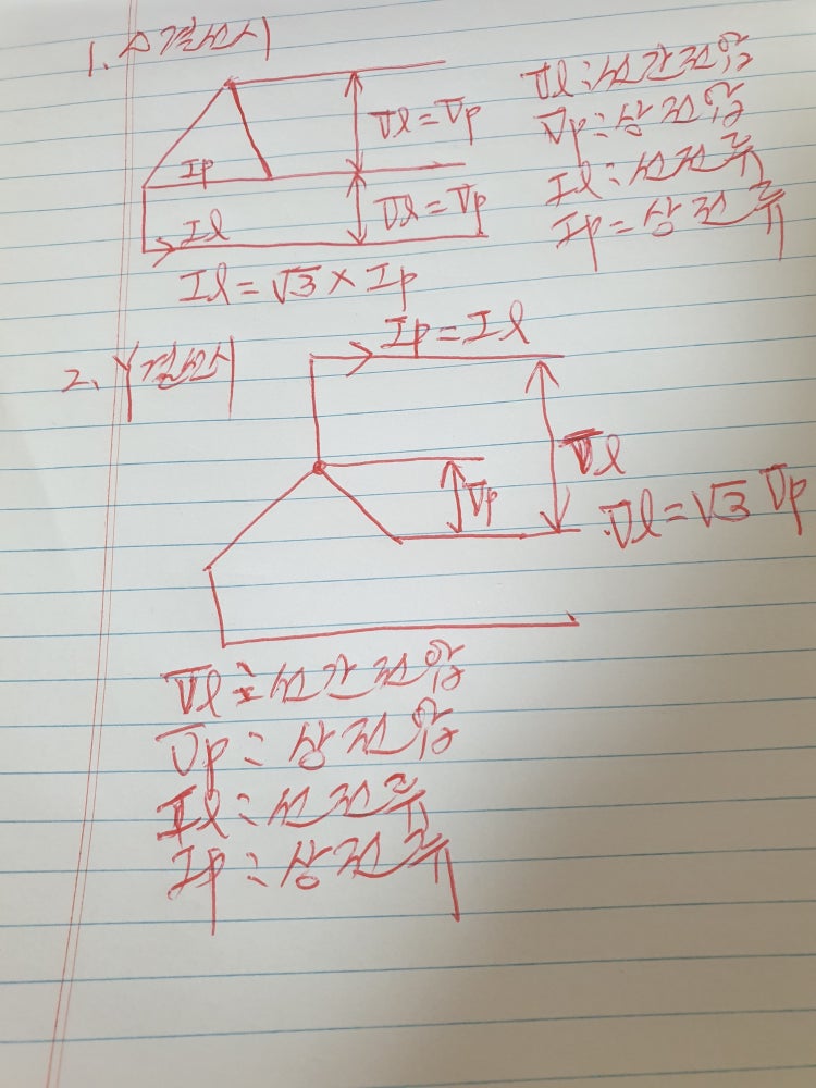 델타 와이 결선에서 선전류 구할 때 어떤거는 그냥 3곱하고 어떤거는 루트3곱하는데 무슨 차이가 나길래 이렇게 되는거죠? 델타 와이 결선에서 선전류 구할 때 어떤거는 그냥 3곱하고 어떤거는 루트3곱하는데 무슨 차이가 나길래 이렇게 되는거죠?