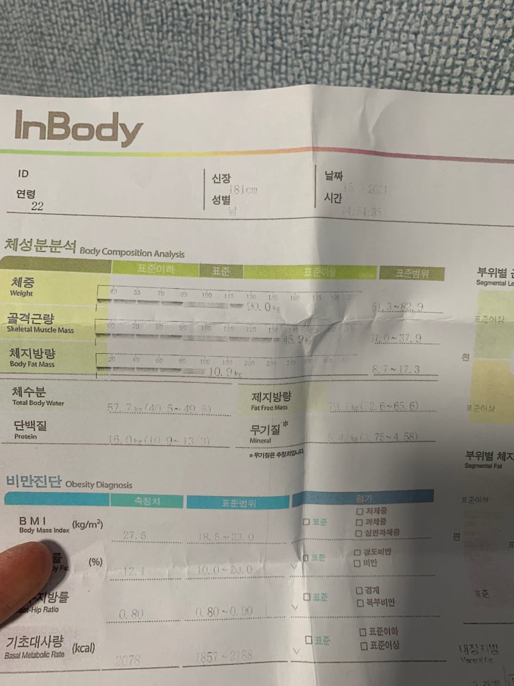 인바디 결과 : 지식iN 인바디 결과 : 지식In