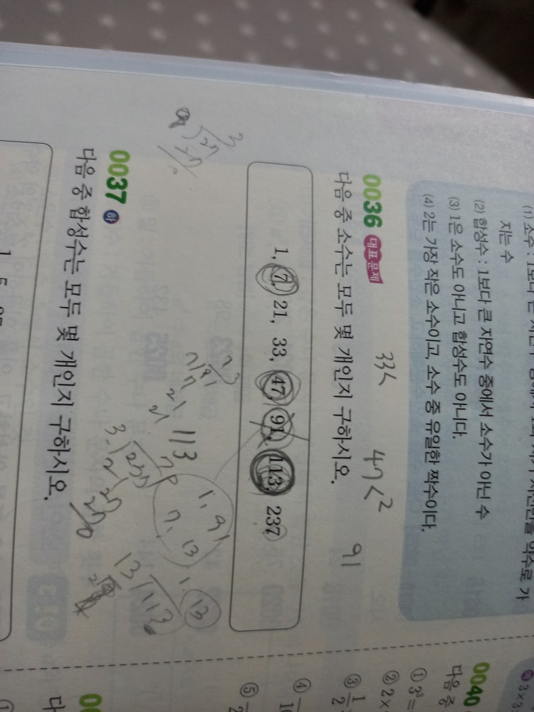 중1 수학 소수 합성수 구분법 : 지식iN