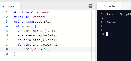 c++ vector erase 버그? : 지식iN