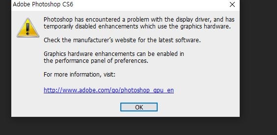 Photoshop has encountered a problem with the display driver что делать