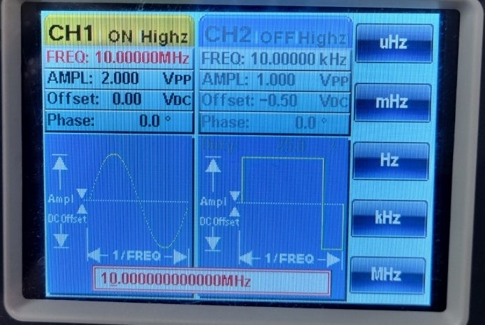 오실로스코프로 10Mhz 사인파 측정시 : 지식iN