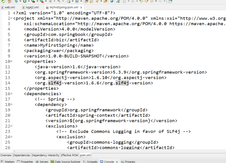 스프링 pom.xml 문제 지식iN