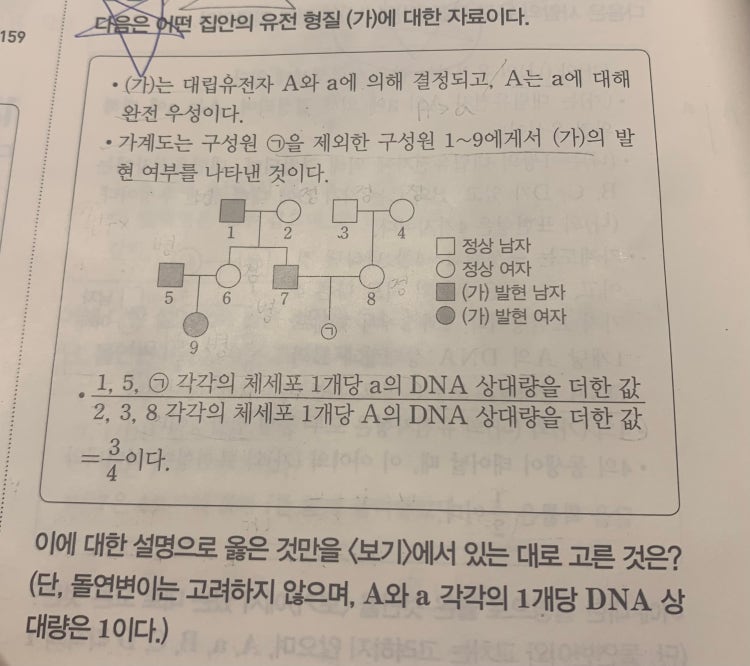 생명1 유전 가계도 질문 : 지식iN