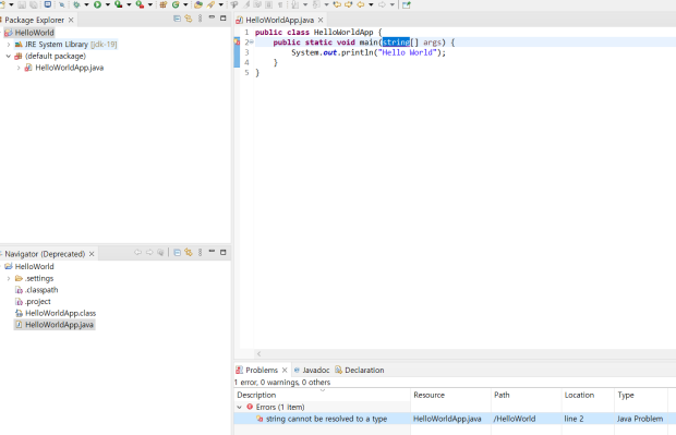 자바 이클립스 string cannot be resolved to a type 질문 : 네이버 지식iN