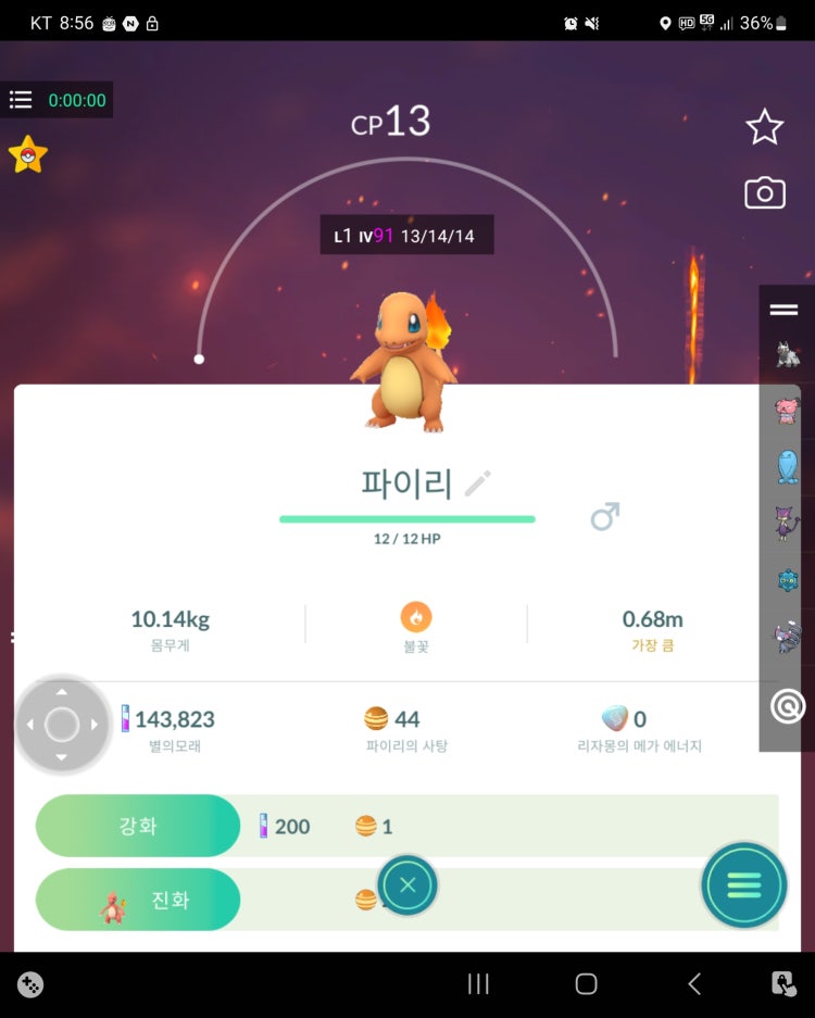 포켓몬고 파이리 강화 진화 ?? : 지식iN