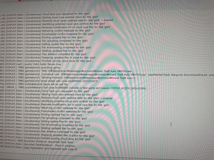 GTA5 0xc0000005 STATUS_ACCESS_VIOLATION 튕김 현상 지식iN