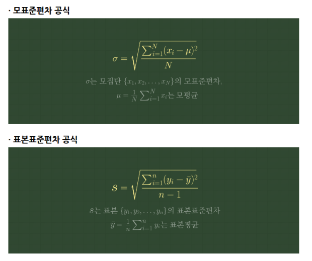 사회조사분석사 모표준편차와 표본표준편차 공식 : 지식In