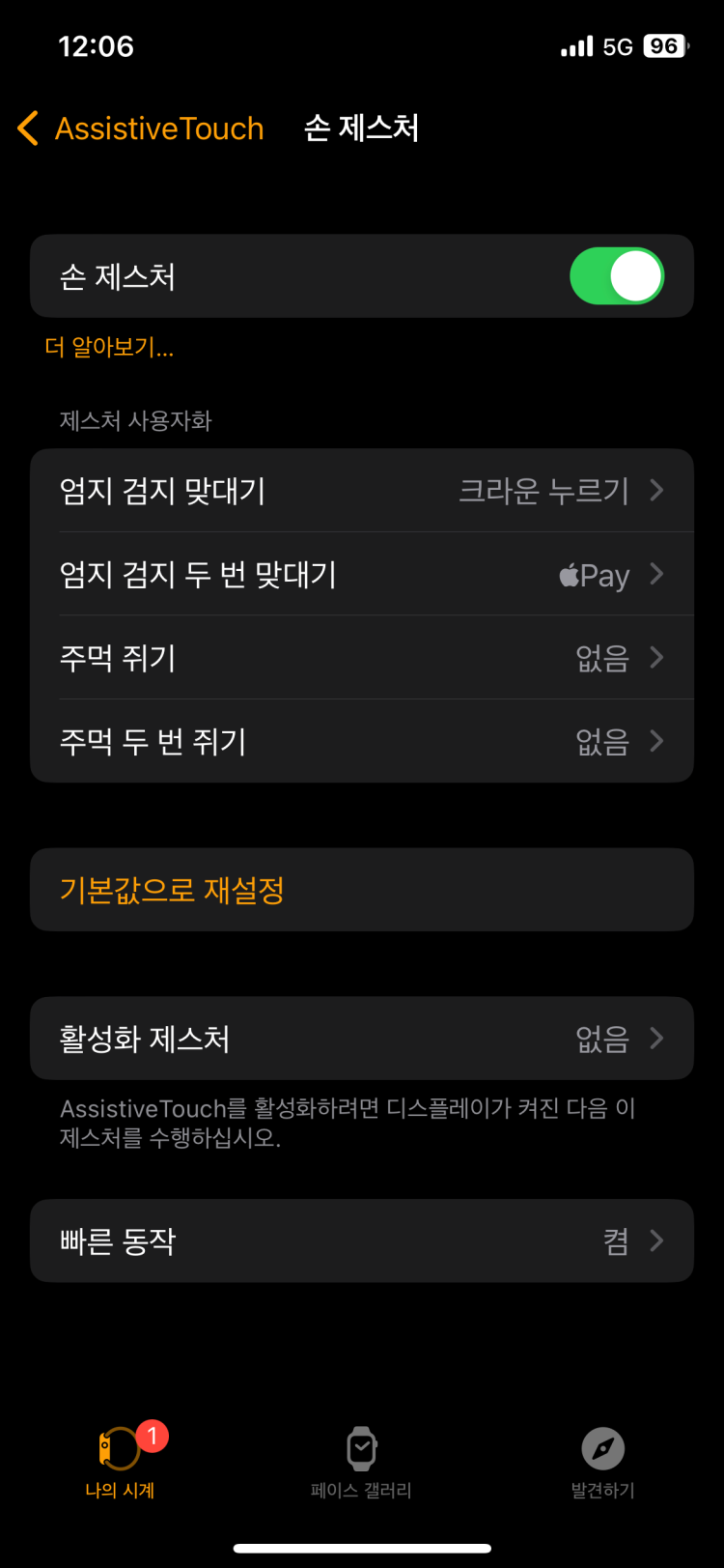 애플워치 애플페이 제스처 오류 : 지식In