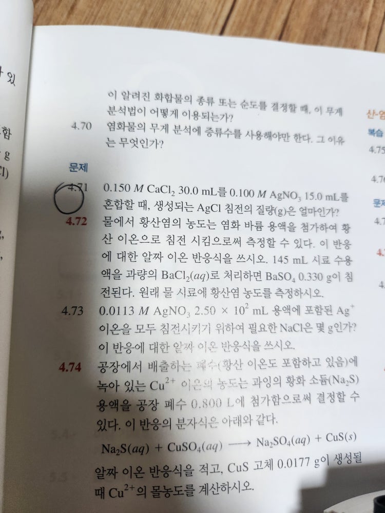 기초화학 알짜이온반응식 침전 문제 질문 : 지식In