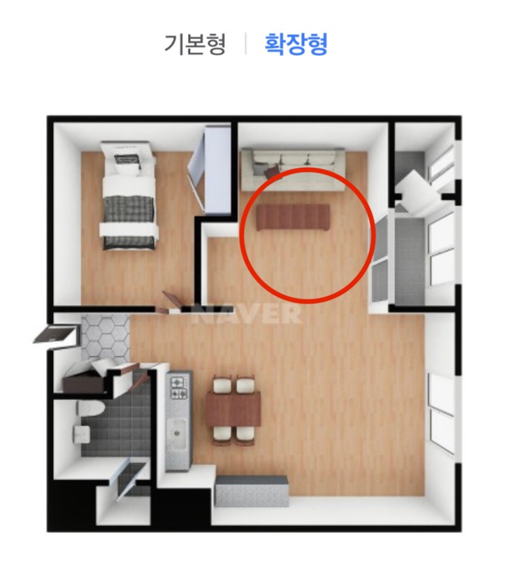 주거용 오피스텔 투룸 구조 가벽 활용 : 지식iN