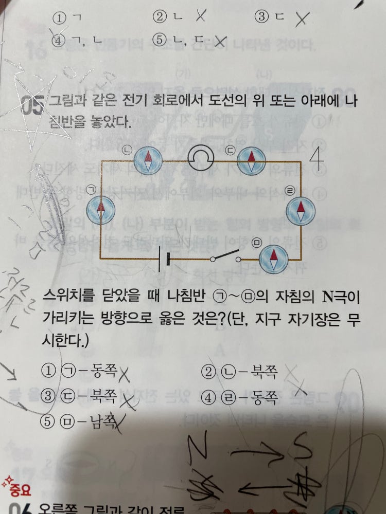 중2 과학 전류 나침반 전기회로 : 지식iN