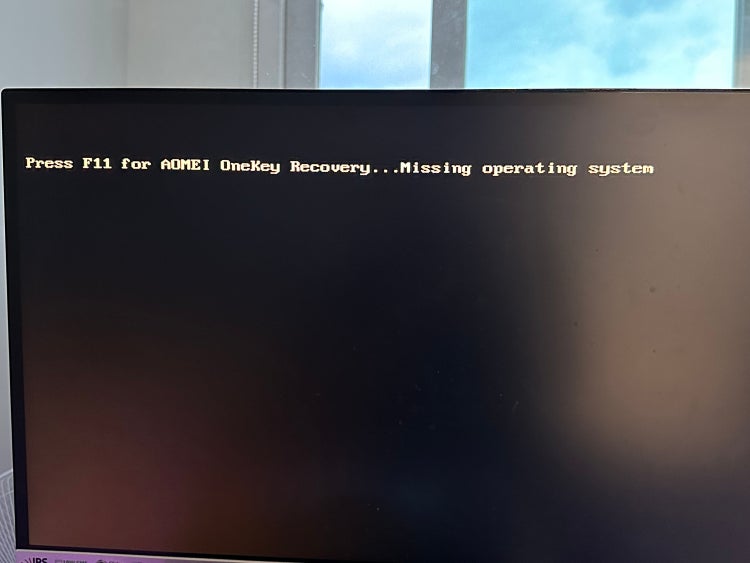 Press f11 for aomei onekey recovery missing operating system in