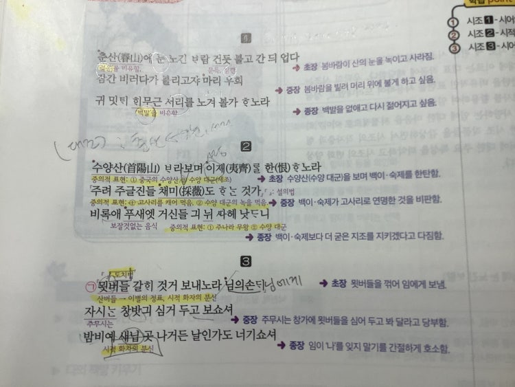 문학 시조세편 시 해석 : 지식iN
