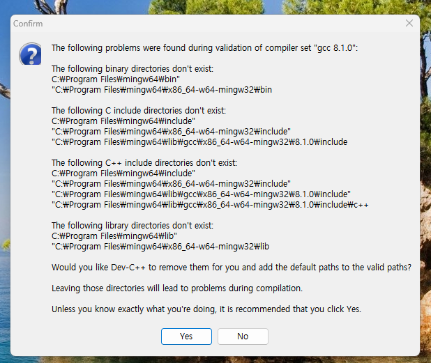dev c++ 컴파일러 버전 교체 중 모르는 부분이 있습니다. : 네이버 지식iN