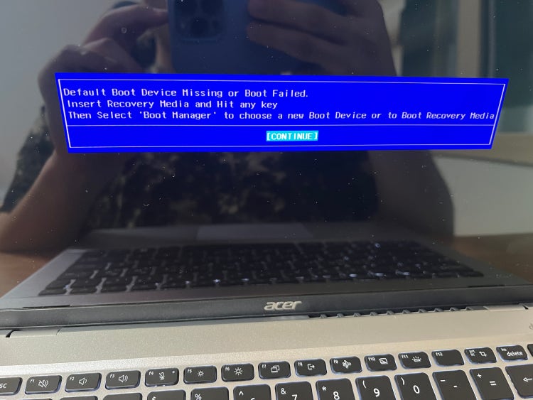 에이서 노트북 default boot device : 지식iN