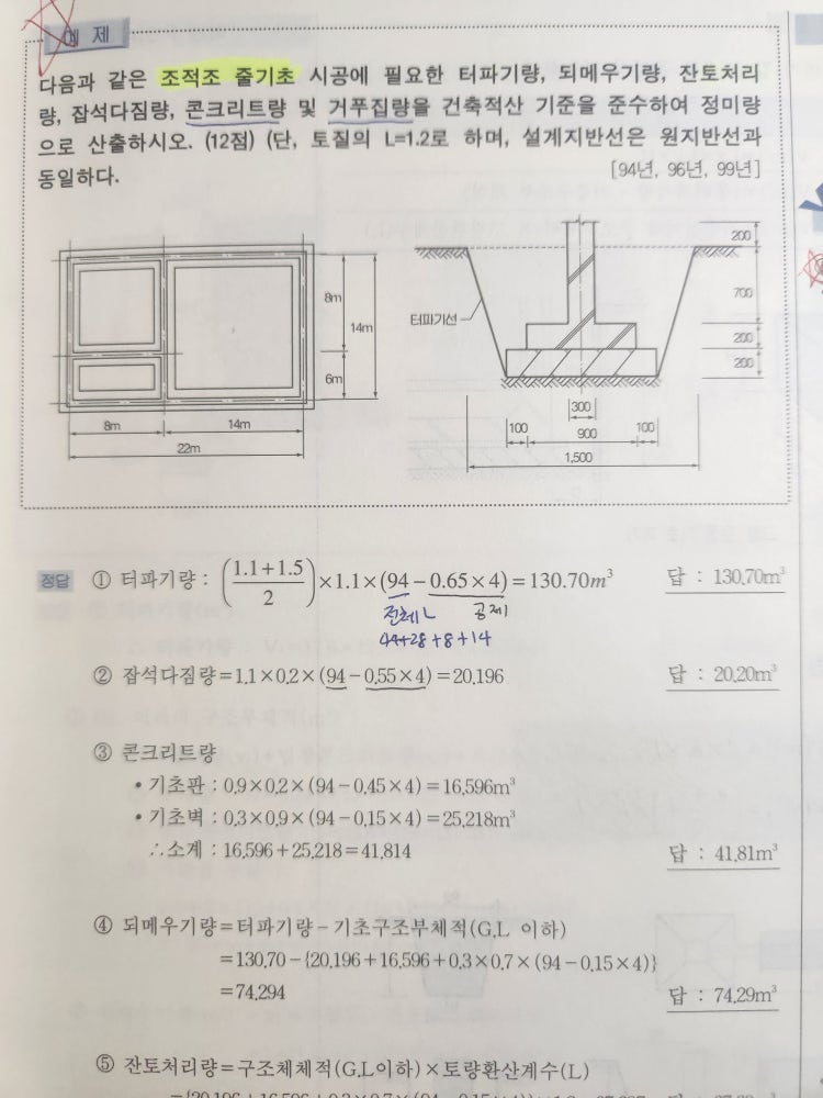 건축적산 터파기량 잡석다짐량 : 지식iN