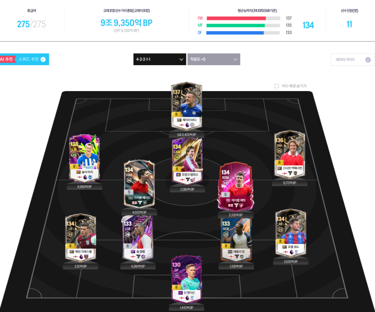 피파 잉글랜드 하나는 그냥 괜찮은 걸로 짜봤고 다른 하나는 2021 잉글랜드 받는