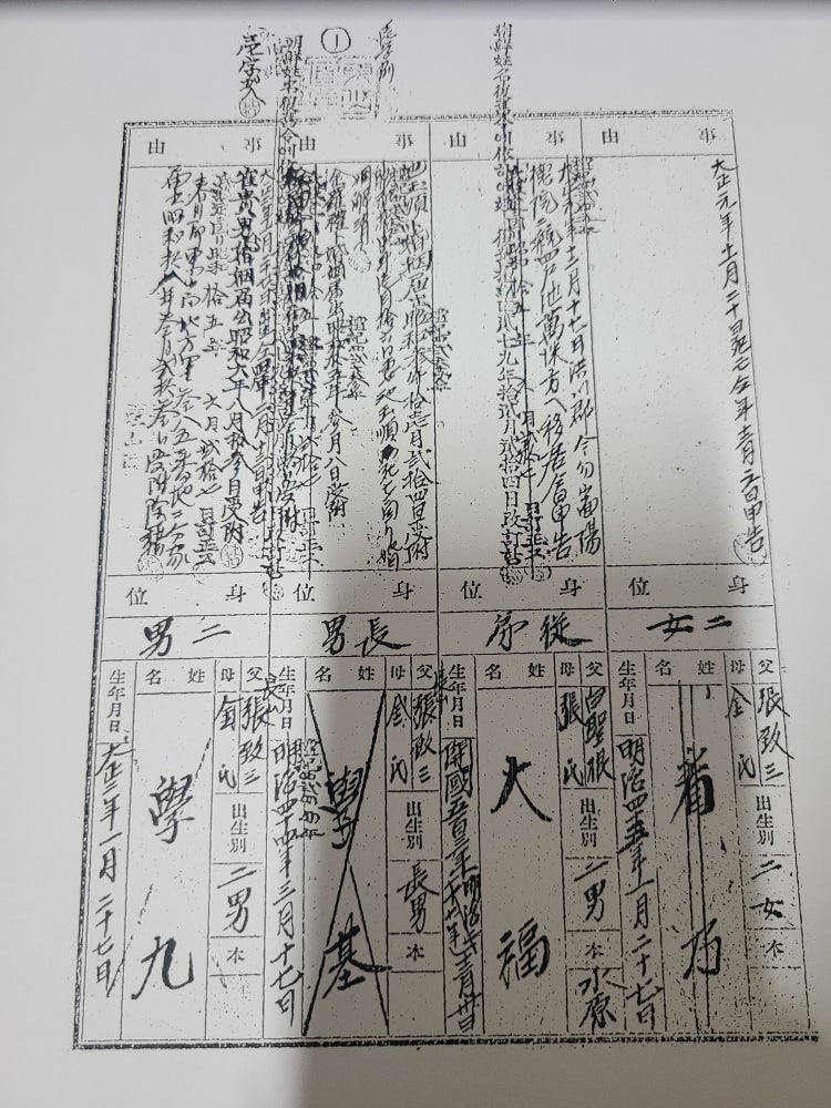 옛날 호적등본 한자 해석 가능하신가요? : 지식iN