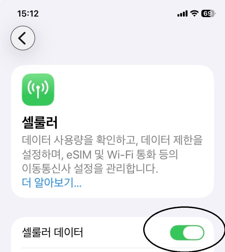 셀룰러 데이터 아이폰 어케 해여??