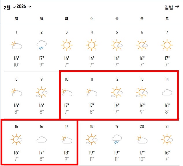 LA 날씨 코디 제가 2월 10 며칠쯤 LA에 가서 코디를 해