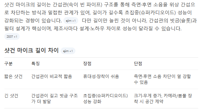 샷건 마이크는 왜 길쭉한가요?