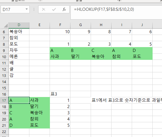 엑셀 Vlookup인데 방향이 위 아래 또는 반대 방향으로는 어떤 수식이 필요한가요? 안녕하세요. vlooup으로 값을 불러오기가